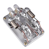 Two-Cylinder Stirling Engine Model Generator with Voltage Meter and LED Lamp Bead - STEM Educational Toy