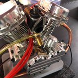 9cc V2 Engine V-Twin Dual Cylinder 4-Stroke Air-Cooled Gasoline Engine for Motorcycle RC Model