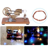 Retro γ-shape Stirling Engine Kit Generator with LED Lights - STEM Toy