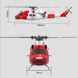 E2 UH-1Y 2.4G 6CH Dual Brushless Direct Drive RC Rescue Simulation Helicopter with Lidar Positioning