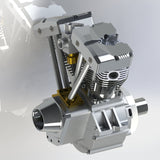 15.7cc Mini OHV V-twin V2 Shovelhead Engine 4-Stroke Air-cooled Gasoline Engine Motorcycle RC Engine Model