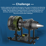 Turbofan Engine Model Kit that Works - Build Your Own Turbofan Engine - 1/10 Full Metal Dual-Spool Turbofan Engine Aircraft Jet Engine Model 1000+Pcs