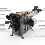 14CC Inline 4 Cylinder 4 Stroke OHC L4 Water-cooled Gasoline Engine Model for RC Cars, Ships, and Airplanes