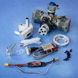 70cc Horizontally Opposed Twin-Cylinder Two-Stroke Air-Cooled Gasoline Engine with Electric Starter for Fixed-Wing RC Airplanes