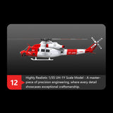 E2 UH-1Y 2.4G 6CH Dual Brushless Direct Drive RC Rescue Simulation Helicopter with Lidar Positioning