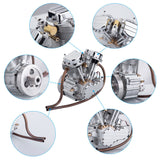 9cc V2 Engine V-Twin Dual Cylinder 4-Stroke Air-Cooled Gasoline Engine for Motorcycle RC Model