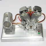 9cc V2 Engine V-Twin Dual Cylinder 4-Stroke Air-Cooled Gasoline Engine for Motorcycle RC Model