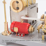Full Metal Stationary Steam Engine Model Kit with Generator and Street Lamp