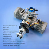 70cc Horizontally Opposed Twin-Cylinder Two-Stroke Air-Cooled Gasoline Engine with Electric Starter for Fixed-Wing RC Airplanes