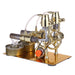 L-Type Dual Cylinder Stirling Engine Model with LED Diode and Bulb for Science Experiment Educational Model Toy Collection