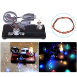 Retro γ-shape Stirling Engine Kit Generator with LED Lights - STEM Toy