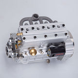 17.5cc Flathead Inline 4 Cylinder 4 Stroke Water-Cooled Gasoline Engine Model for RC Car Ship Airplane