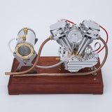 9cc V2 Engine V-Twin Dual Cylinder 4-Stroke Air-Cooled Gasoline Engine for Motorcycle RC Model