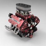 V8 GS-V8 PRO 78cc DOHC Gasoline Engine with Starter Kit and Base - One Key Start