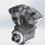 15.7cc Mini OHV V-twin V2 Shovelhead Engine 4-Stroke Air-cooled Gasoline Engine Motorcycle RC Engine Model