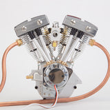 15.7cc Mini OHV V-twin V2 Shovelhead Engine 4-Stroke Air-cooled Gasoline Engine Motorcycle RC Engine Model