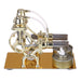 L-Type Dual Cylinder Stirling Engine Model with LED Diode and Bulb for Science Experiment Educational Model Toy Collection