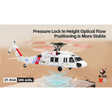 2.4G 4CH 170-Class 4-Rotor Flybarless Realistic Helicopter Model with Barometric Altitude & Left/Right Hand Throttle Adjustment (Optical Flow RTF Version)