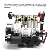 L4 Engine GS-L4 36cc DOHC Inline 4 Cylinder 4 Stroke Water-Cooled RC Gasoline Engine Model - Speeds Up to 12,000rpm