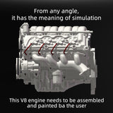 V8 Engine Model Kit - Build and Paint Your Own Functional V8 Engine - Compatible with Capra VS4-10 Pro