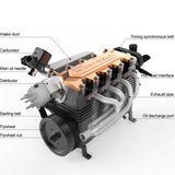 14CC Inline 4 Cylinder 4 Stroke OHC L4 Water-cooled Gasoline Engine Model for RC Cars, Ships, and Airplanes