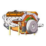 Small-block 44CC 1/6 Scale Water-Cooled OHV 4-Stroke V8 Gas Engine Internal Combustion Model - Build Your Own Functional V8 Engine