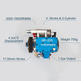 8.6cc Inline 2-cylinder 4-stroke Water-cooled Electric Start Nitro Engine for 1:8 RC Car Model