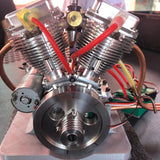 9cc V2 Engine V-Twin Dual Cylinder 4-Stroke Air-Cooled Gasoline Engine for Motorcycle RC Model