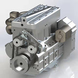 17.5cc Flathead Inline 4 Cylinder 4 Stroke Water-Cooled Gasoline Engine Model for RC Car Ship Airplane