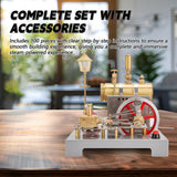 Build a Steam Engine Power Station Kit with Streetlamp Lighting DIY Model Gift Box Available
