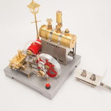 Build a Steam Engine Power Station Kit with Streetlamp Lighting DIY Model Gift Box Available