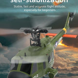 RC Huey Helicopter Military Flybarless Model Easy to Fly